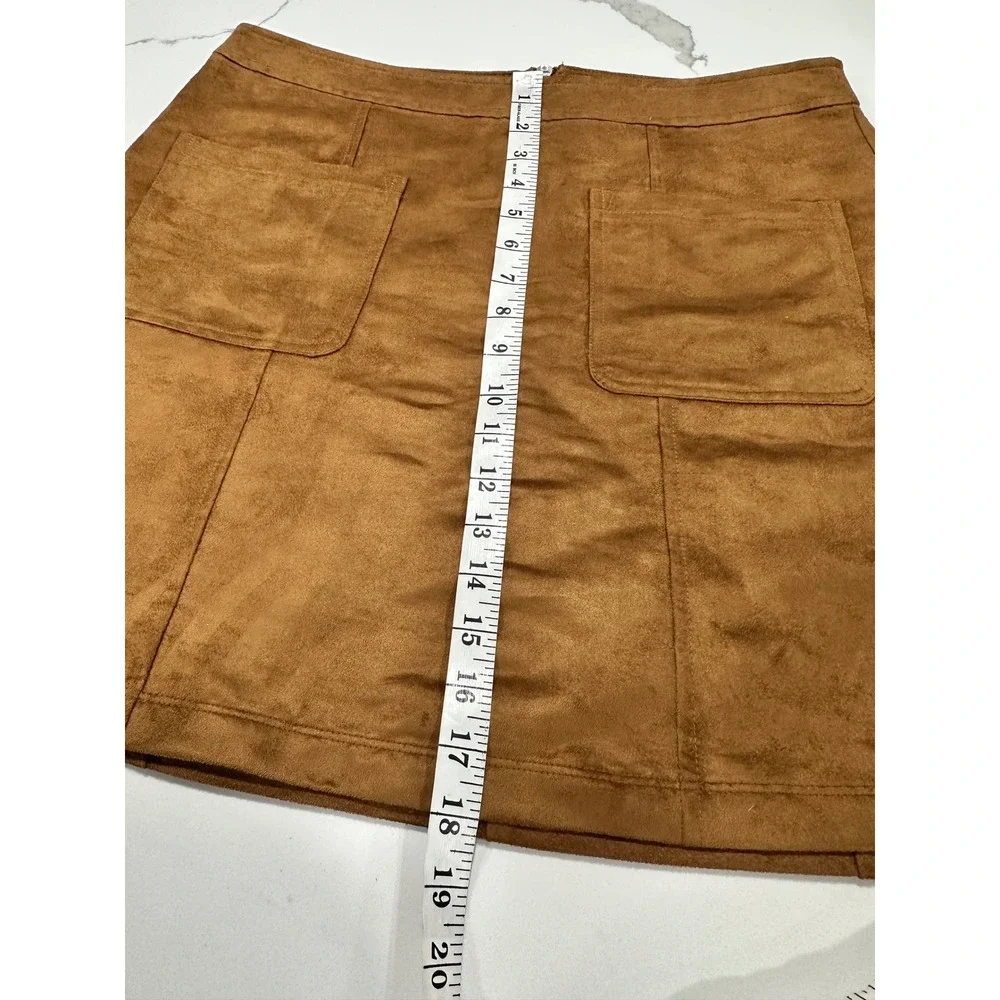 Old Navy Women's Brown Suede A-Line‎ Mini Skirt Size 12